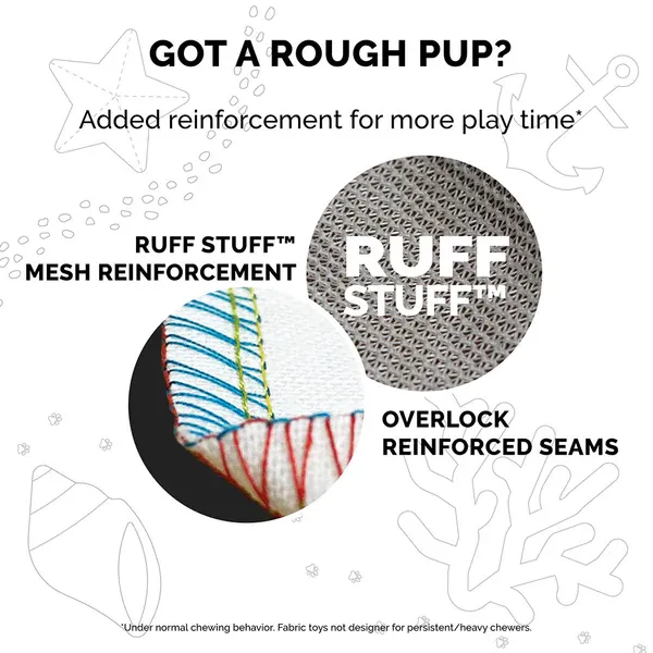 RuffStuff Reinforcement for plush dog toys showing the stitched fabric and the reinforced fabric seams at Furhaven Pet Products